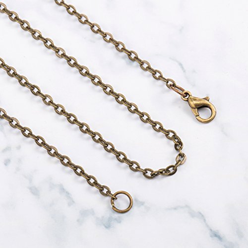 TecUnite 24 Pack Bronze Link Cable Chain Necklace DIY Chain Necklaces (20 Inch) - size: 20 Inch