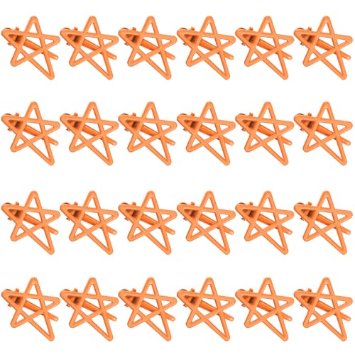 ELANE 24 Pcs Star Snap Hair Clips for Women Girl,Cute Hair Barrettes for Women Fine Thin Hair Accessories DIY - color: Orange