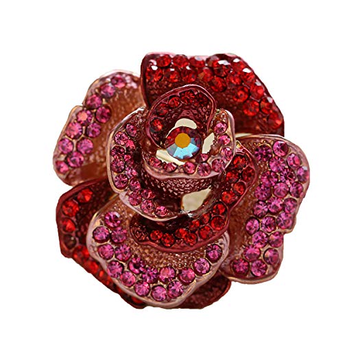 seven wolves Brooches for Women Austria Crystal Brooch Pins Rhinestones Brooches Daily Wearing Breastpin with Boxes - color: Red 4
