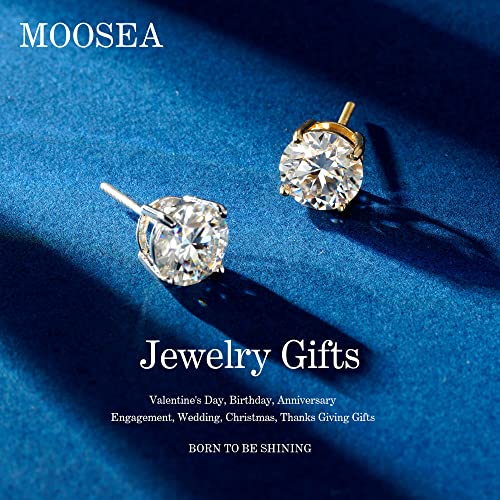 Moissanite Stud Earrings for Women, Moissanite Screw Back Earrings - size: 8MM