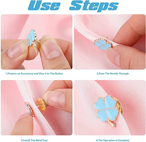 JANYUN 120 Pairs Butterfly Clutch Tie Tacks Pin Back Safty Secure Locking | Silver Gold,Holder Clasp Lock Backings,Replacement with 8mm Length 4mm Width Blank Pin for Brooch Lapel Enamel Craft Making - color: Silver Gold, size: 4mm
