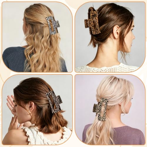laxizar 4 Pcs Hair Clips 4.1 Inch Claw Clips Leopard Hair Accessories - color: leopard print 3