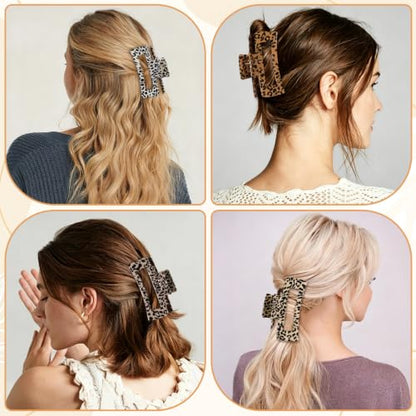 laxizar 4 Pcs Hair Clips 4.1 Inch Claw Clips Leopard Hair Accessories - color: leopard print 3