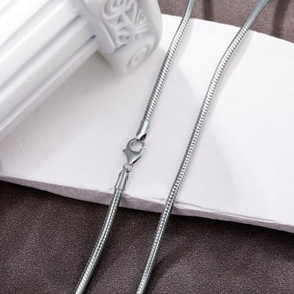 925 Sterling Silver Snake Chain 1MM 1.5MM 2MM 3MM Round Flexible Italian Snake Chain Necklace for Women Men 18, 20, 22, 24, 26 Inch - color: 1.5mm, size: 18 inches