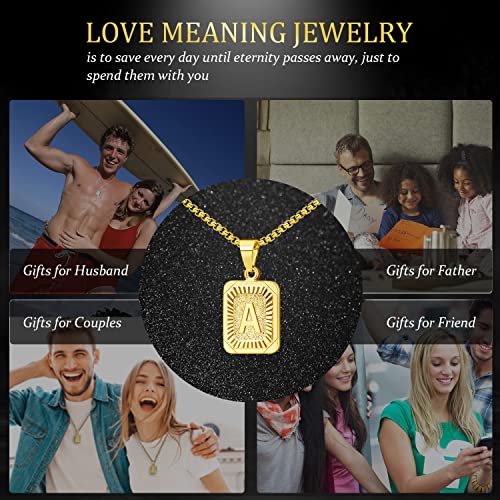 JSJOY Graduation Gifts 2026 Gold Initial Necklaces for Women Men Gold Letter Necklaces 26 Capital A-Z Letter Pendant Necklaces for Women Square Monogram Necklace for Her Initial Necklaces - color: Gold Letter G