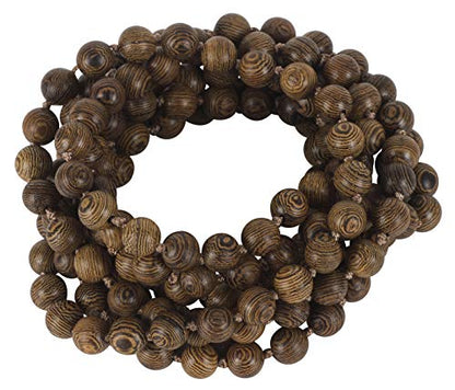 Firstmeet Fashion Natural Round Wood Beads 60'' Long Strand Art Deco Necklace for Women - color: A