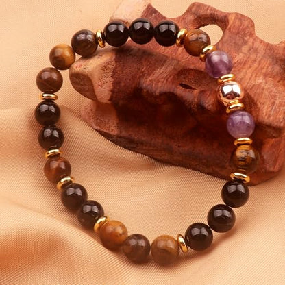 KSQS Healing Stone Bead Bracelet for Women, Natural Gemstones Balance Protection Bracelet, Spiritual Crystal Beads Bracelet Anxiety Relief with Meaning Card - color: No Negativity