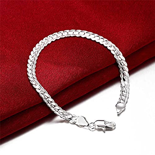 Gold Figaro Chain Bracelet Dainty Curb Cuban Link Chain Bracelet Simple Thin Chain Wrist Bracelet with Lobster Lock Clasp Minimalist Bracelet Jewelry Gifts for Women and Men - color: Silver
