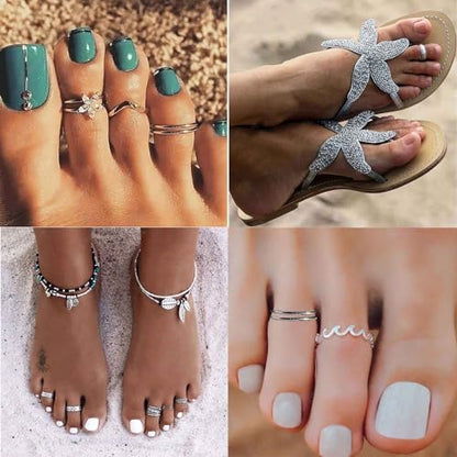 925 Sterling Silver Open Cuff Toe Ring for Women Adjustable Pinky Ring Band Size 2-4… - color: Style A