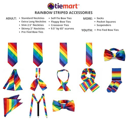 tiemart Crossover Tie - color: Rainbow
