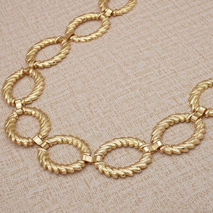 Women's Chain Belt Metal Waist Belt Chunky Belly Link Belt - color: Circle Gold, size: XL: 59 in