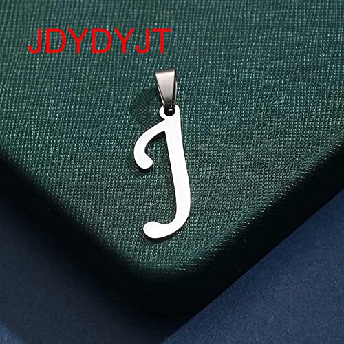 Stainless Steel Initial Letter Connector Charms Alphabet Pendant Diy Craft for Jewelry Making Necklaces Bracelets Keychain - color: Stainless Steel J