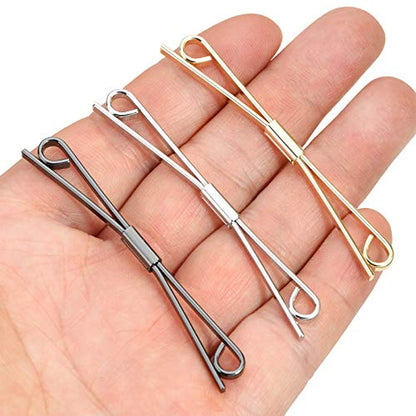Necktie Tie Clips Collar Bar Shirt Collar Stay Tie Pins Cravat Clip Jewelry Accessories for Men Silver Gold Black Tone - color: 3PCS
