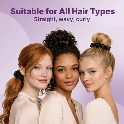 Goody Ouchless One Inch Satin Scrunchies, Frizz Fighting, No Damage Scrunchies, Gentle, Secure & Creaseless Hair Ties for Day and Overnight, All Hair Types, Gifts for Women & Girls, 5 Ct, Black - style: 1 Inch/Large