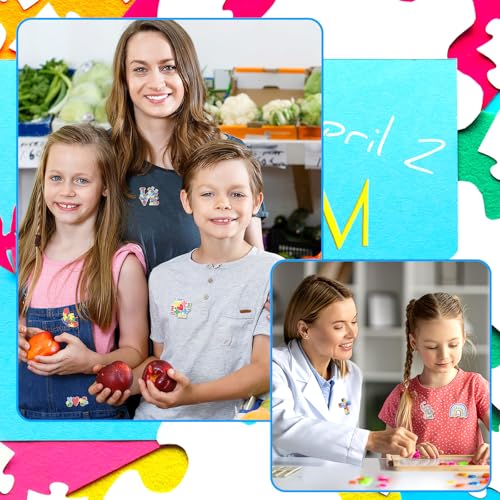 SANNIX 60Pcs Autism Awareness Pins, Autism Lapel Pin Autism Puzzle Enamel Brooch Badge fo Autism Awareness Support Events Clothing Bag Hat Accessories, 30 Styles - style: Autism Awareness