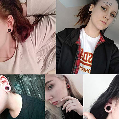 Xpircn 30Pcs Silicone Ear Gauges Flexible Ear Tunnels Plugs Stretchers Expander Double Flared Flesh Ear Piercing Jewelry for Women Men - style: Gauge:00G(10mm)