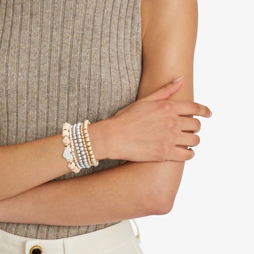 Boho Beaded Stretch Bracelets For Women Stackable Crystal Gold Plated Beaded Bracelets Set Trendy Handmade Friendship Braeclet Jewelry Gifts - color: M-Gold&Silver Beaded Bracelet