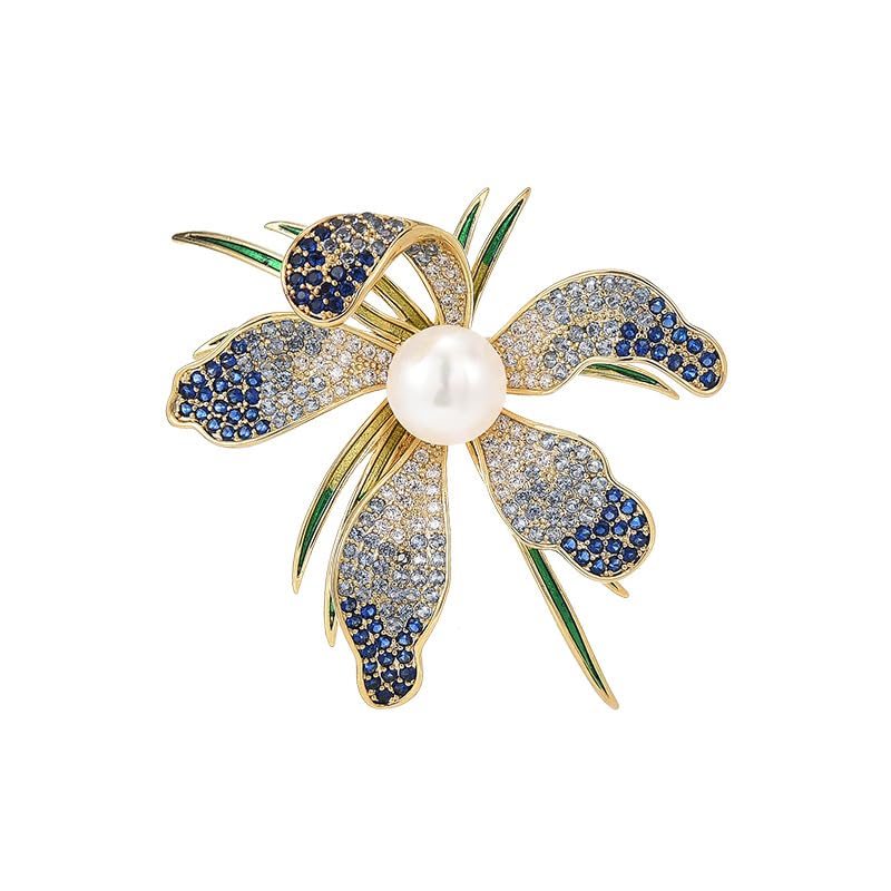 Brooches and Pins for Women Elegant Flower Pearl Brooches Costume Broches Jewelry Lady Christmas Pin for Women - style: Magnolia Flower