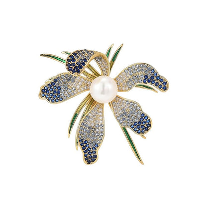 Brooches and Pins for Women Elegant Flower Pearl Brooches Costume Broches Jewelry Lady Christmas Pin for Women - style: Magnolia Flower