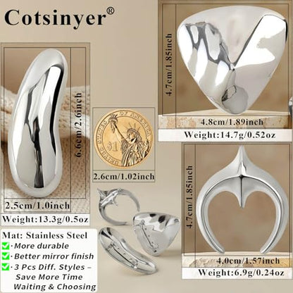 Stainless Steel Brooch Pin for Women & Men,Lapel Pin | Minimalist Statement Elegant Geometric, Sweaters Coat Suit Shawl Collar Shirt Coat Jacket Hat Dress Swim, Velvet Bag & Box - style: Trio-Silver