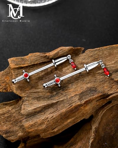 Dagger Nipple Ring 14G Gold Nipple Rings 316L Stainless Steel Nipple Piercing Jewelry Dangle Nipple Rings for Women Nipple Piercing Jewelry - color: Silver