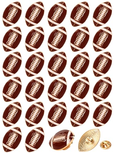 JUNEBRUSHS 28pcs Football Enamel Pins Sports Lapel Pins for Football Lovers Party Birthday Themed Party Decorations Supplies Favors Backpack Hat Decor Accessories - style: Football Style