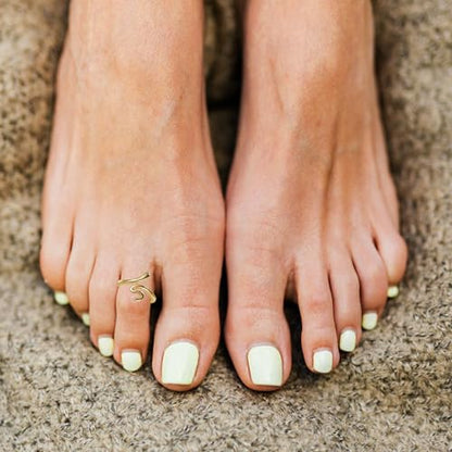 Staligue 20pcs Adjustable Toe Rings Set for Women Fingers Joint Tail Summer Beach Arrow Flower Open Rings Foot Jewelry - color: Gold-D