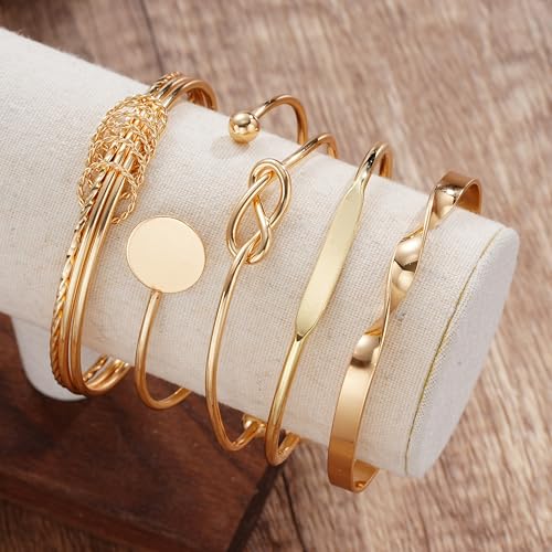 17 MILE 78 Pieces Gold Jewelry Set for Women, 9 Necklace, 24 Bracelet, 22 Earrings, 23 Knuckle Rings Gold Plated Jewerly set for Women Gift - color: gold Jewelry-stackable