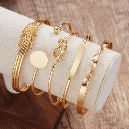 17 MILE 78 Pieces Gold Jewelry Set for Women, 9 Necklace, 24 Bracelet, 22 Earrings, 23 Knuckle Rings Gold Plated Jewerly set for Women Gift - color: gold Jewelry-stackable