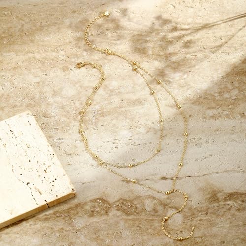 VIROMY Gold Long Y Necklaces for Women Trendy - Dainty Lariat Chain Drop Pendant Necklace for Women Gold Statement Jewelry - color: Y Necklace 02
