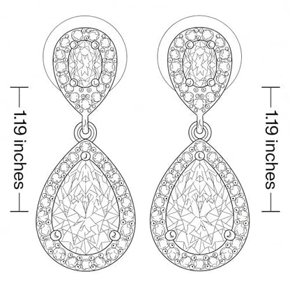 Mariell Cubic Zirconia Crystal Teardrop Dangle Bridal and Wedding Earrings, CZ Jewelry for Brides, Bridesmaids, Homecoming, Prom and Dressy Everyday Wear - color: Gold-Clear Cubic Zirconia