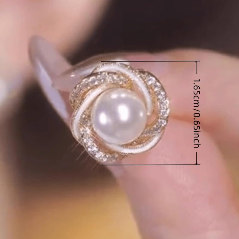 Elegant Imitation Pearl Flower Stud Earrings for Women Wedding Banquet Earrings Jewelry Gift - color: white