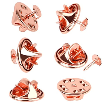 JANYUN 120 Pairs Butterfly Clutch Tie Tacks Pin Back Metal Locking | Rose Gold,Metal Holder Clasp Lock Backings,Replacement with 8mm Length 4mm Width Blank Pin for Brooch Lapel Enamel Craft Mak - color: Rose Gold, size: 4mm