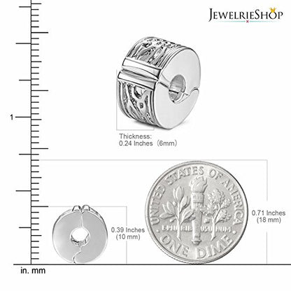 JewelrieShop Clip Spacer Charm for Bracelet Clip Lock Stopper Bead Spacer European Openable Beads 2pcs - color: #03S x 2 Pieces