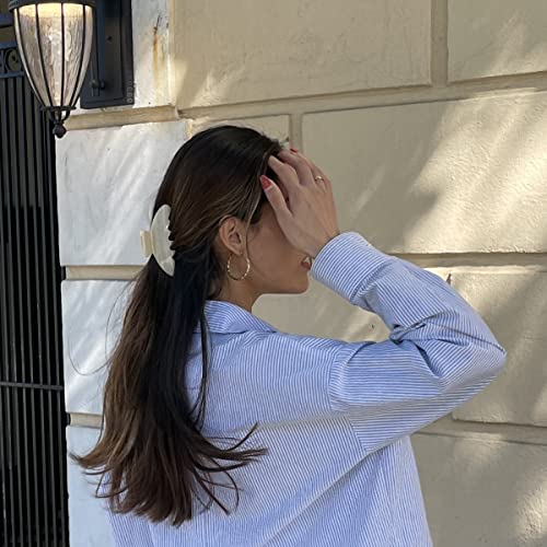 Luxury Creme Claw Clip for Women | Our Large 4 Inch Hair Clip Creates Beautiful Half Ups, Secure Updos & Chic Daily Styles | Premium Acetate Claw with Secure Hold & Snag Free Teeth for Easy Styling - color: Cream
