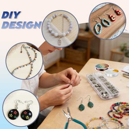 Queenme Jewelry Making Tools Kit: Necklace Repair Set for Adults | Jewelry Making Supplies Kit with Pliers Wires and Findings, Jewelry Repair and Beading, for Bracelet Earring, Crafters DIY