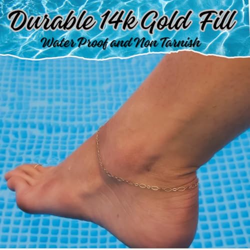 Ellie J Maui 14K Gold Filled Toe Rings for Women Adjustable Open Back Hammered Toe Ring Handmade Non Tarnish Dainty Gold Toe Ring Summer Beach Foot Jewelry (Rose Gold, Silver, Gold) - color: 14k Gold filled Anklet