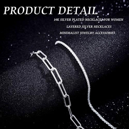Layered Plated Silver Cross Necklace Sparkle Chain Dainty Jewelry for Women - color: B-Style