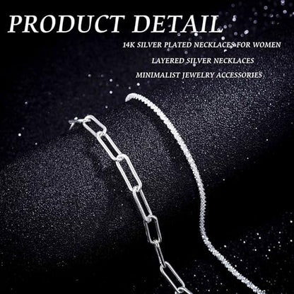 Layered Plated Silver Cross Necklace Sparkle Chain Dainty Jewelry for Women - color: B-Style