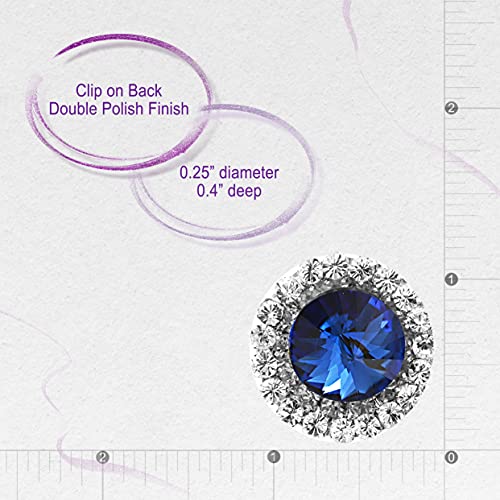 Spinningdaisy Clip On Earrings for Women | Non Pierced Earrings for Wedding - color: Big Stud Blue