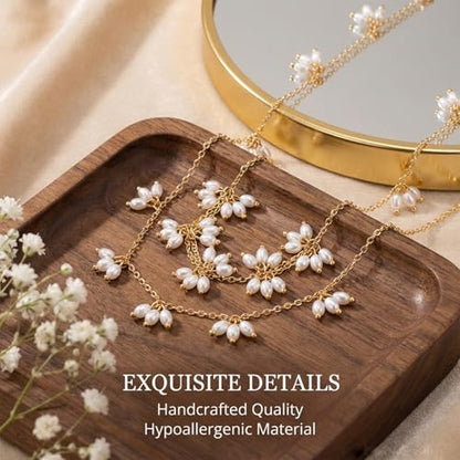 Dainty Prom Lariat Necklace 14k Gold Y Long Pearl Necklaces for Women Costume Accessories Jewelry Gifts - color: bracelet