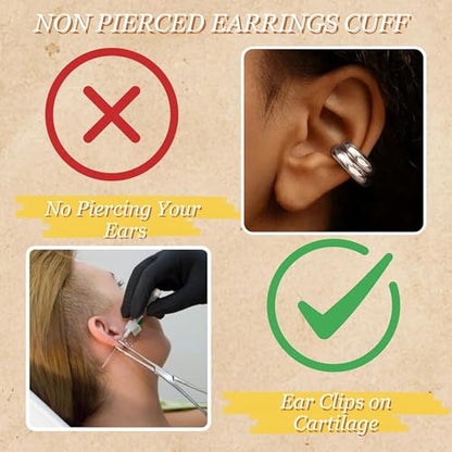 Ear Cuff Earrings for Women Chunky Ear Cuffs Non Piercing | Clip on cartilage earrings helix fake earrings jewelry trendy stuff christmas gift stocking stuffers - color: A