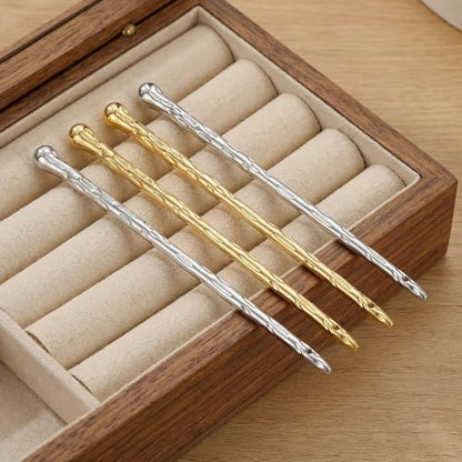 4 Pc Metal Hair Stick For Women,Metal Hair Pin Hairschopstick French Pin | Buns And Updos, Hold For Fine & Thick Hairs