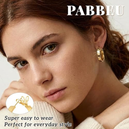5MM Wide 925 Sterling Silver Post Hoop Earrings Hypoallergenic Lightweight | Sparkly 14K Gold Plated Large Rhinestone Hoop Earrings Big Cubic Zirconia Earring Hoops for Sensitive Ears 30/40/50/60/70MM - color: 40mm Gold
