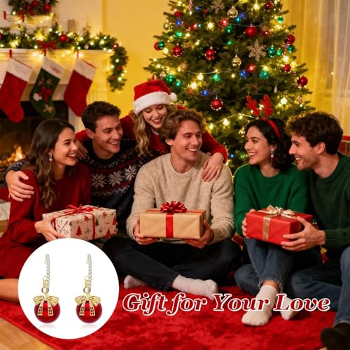 Bow Earrings Red Earrings for Women Dangle Cute Earrings Red Stuff Jewelry Outfits Accessories Gifts for Girls - color: A4:red bow earrings