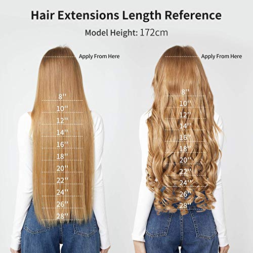 REECHO 20" 1-Pack 3/4 Full Head Curly Wave Clips in on Synthetic Hair Extensions HE008 Hairpieces for Women 5 Clips 4.5 Oz per Piece - Black brown - color: Black Brown, size: 20 Inch (Pack of 1)