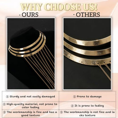 Multi-Layer Body Chain and Fashionable Navel Stud Set, Golden Shoulder Strap, Women's Body Jewelry, Suitable for Beach and Party Occasions