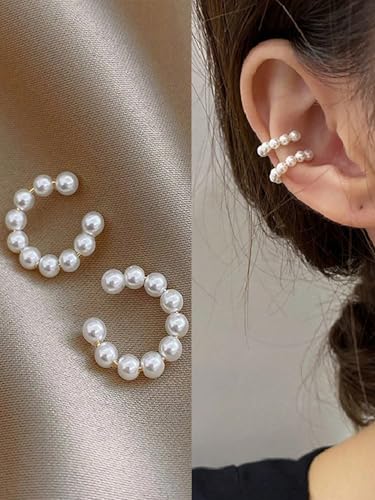 Ear Cuffs for Women – Clip On Cartilage Hoop Earrings – Huggie Hoop Earrings Jewelry Gifts - color: G