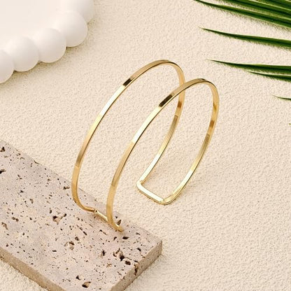 Arm Cuff for Women Layered Armlet Open Adjustable Arm Cuff Gold Silver Upper Arm Cuff Bracelet Minimalist Armband Trendy Jewelry - color: Arm Cuff01
