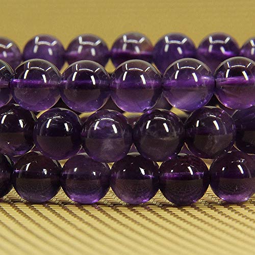 Angelstones Gemstones 6mm Round Beads Healing Crystal Bracelet for women | Natural Gemstone, Handmade Gifts for Women, Healing Crystal Round Beaded Stretch Bracelets, Unisex Jewelry for Women and Men - color: Amethyst